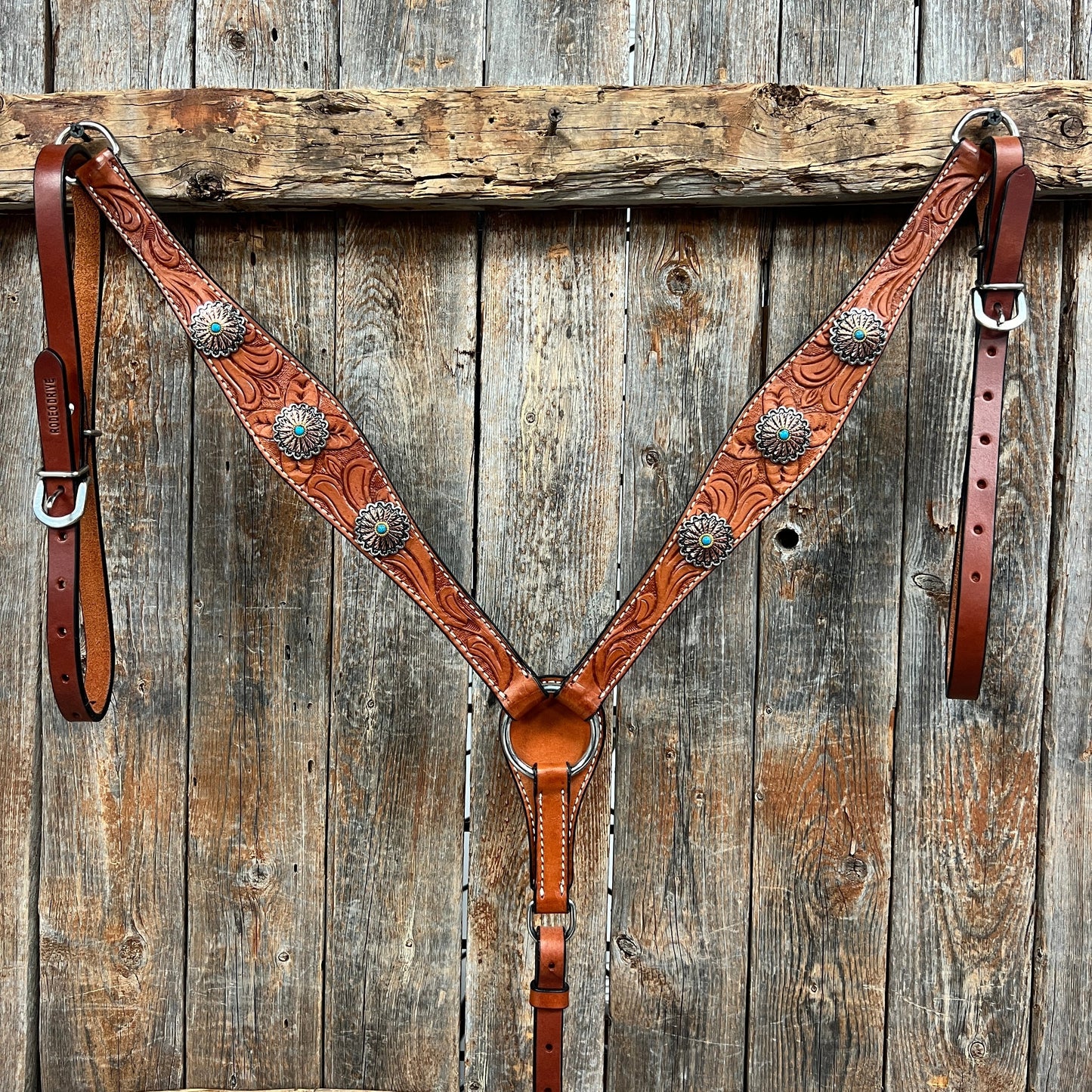 Light Oil Floral Western Flower Browband / Breastcollar Tack Set  #BBBC603