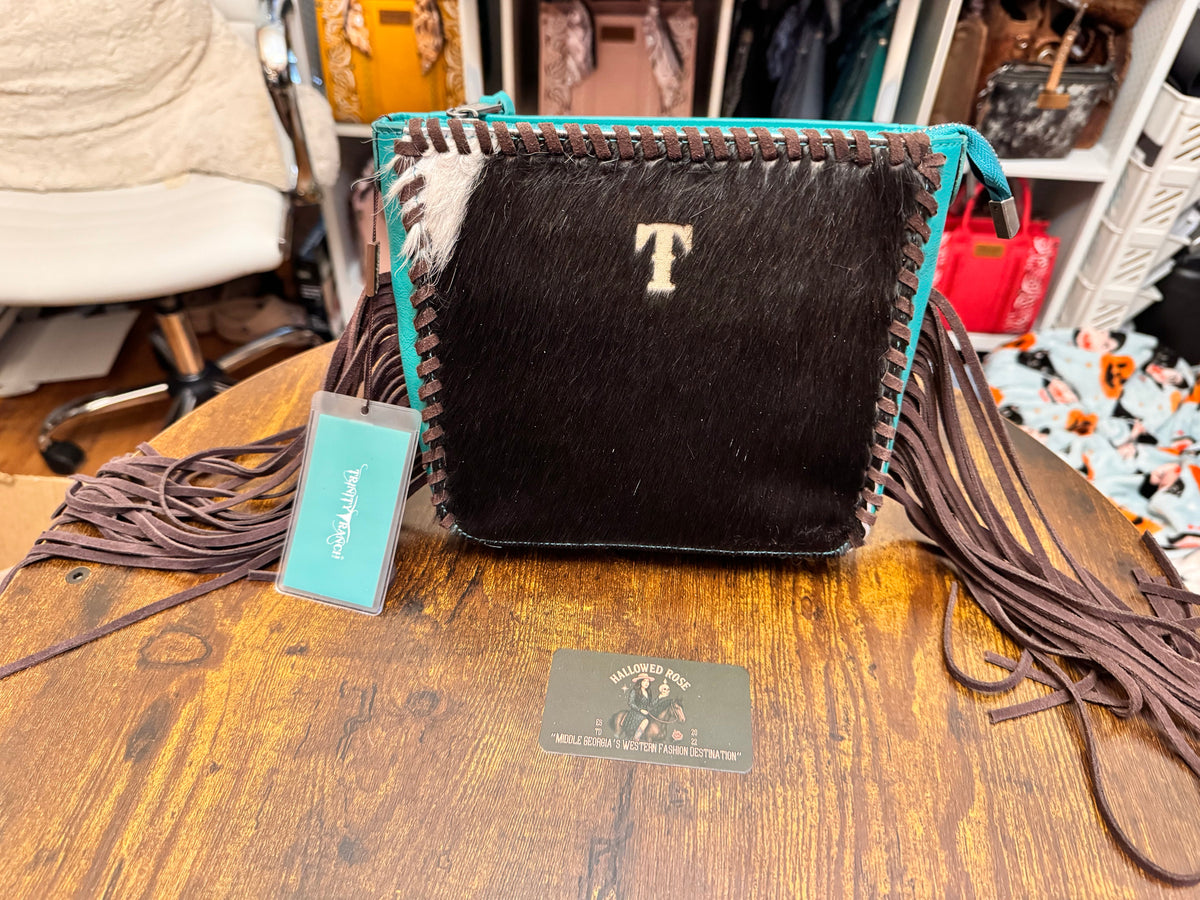 Trinity Ranch Cowhide Fringe Crossbody Bag