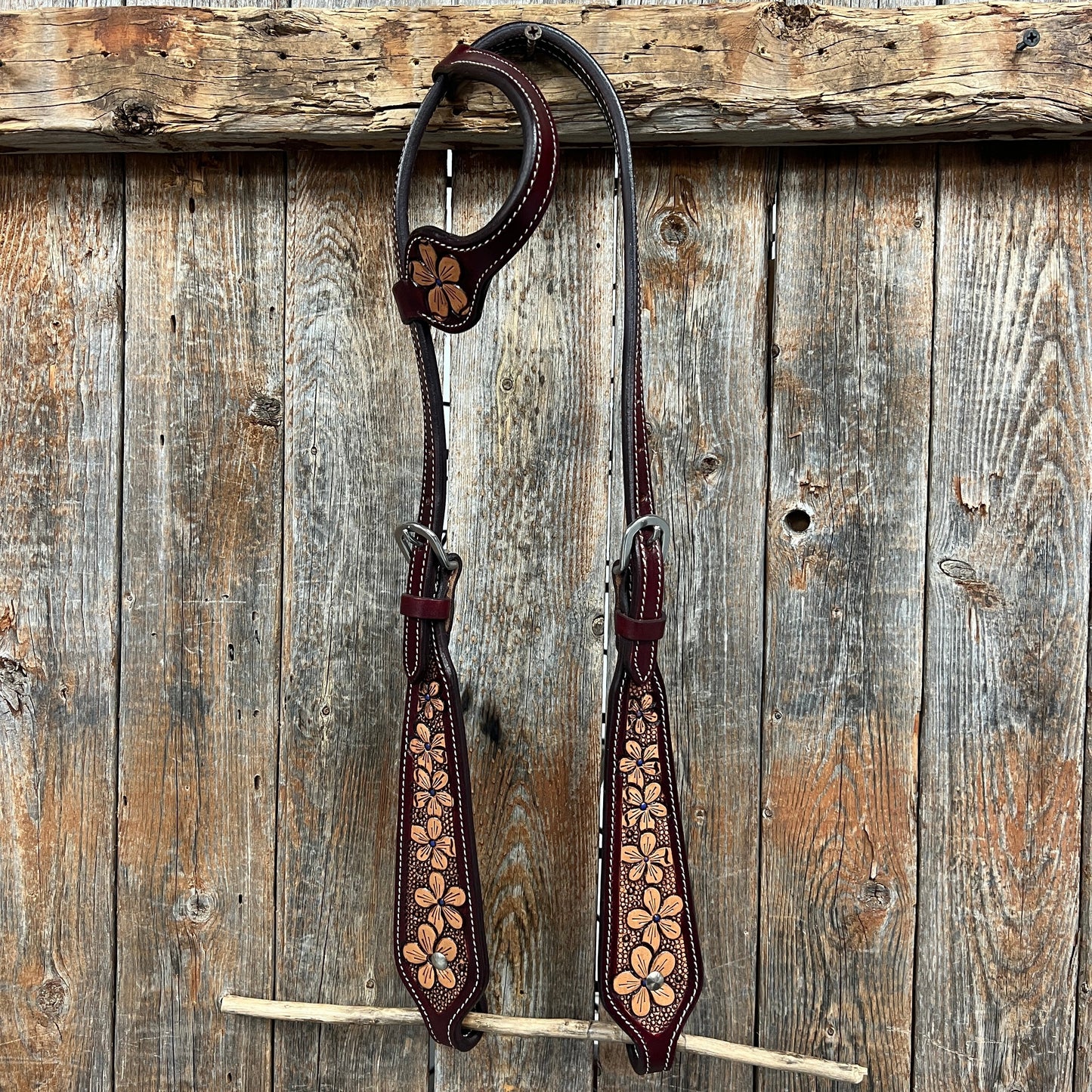 Floral Two Tone Headstall/Breastcollar Tack Set