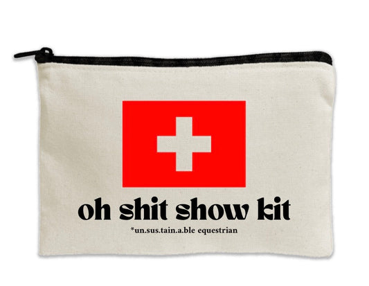 Travel Canvas Zipper Pouch - 8.5" x 11" - Oh Sh*t Kit