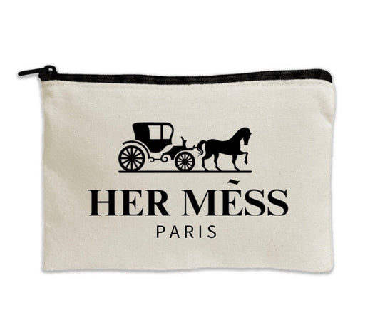 Travel Canvas Zipper Pouch - 8.5' x 11' - Her Mess
