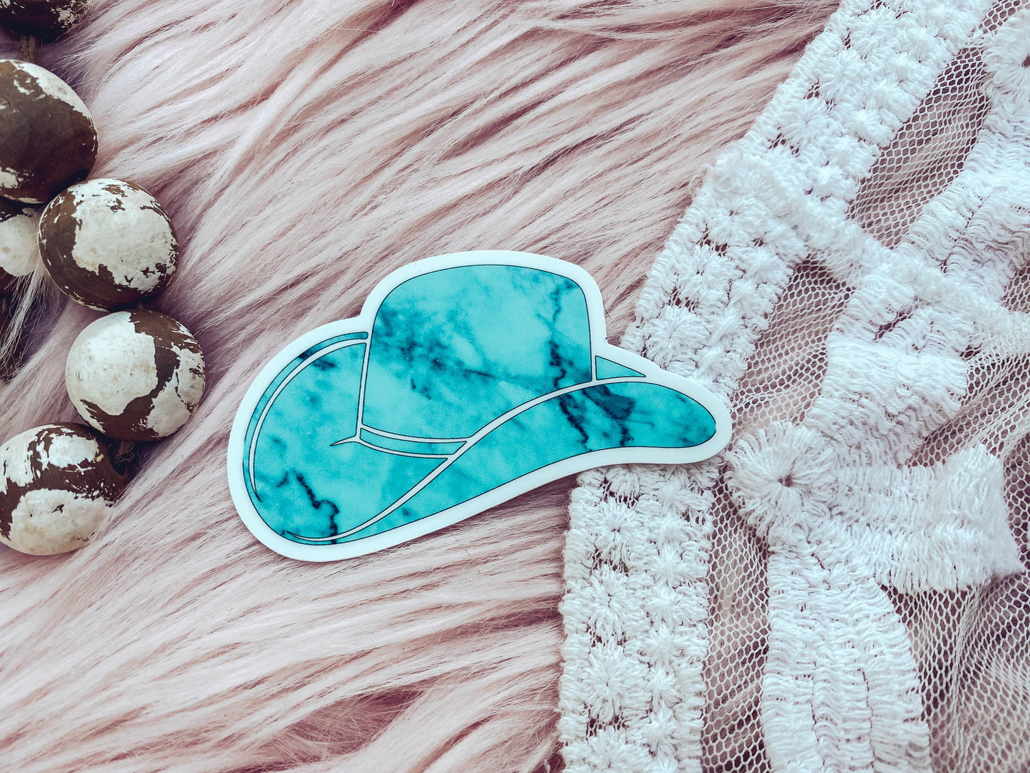 Turquoise Cowboy Hat - Sticker