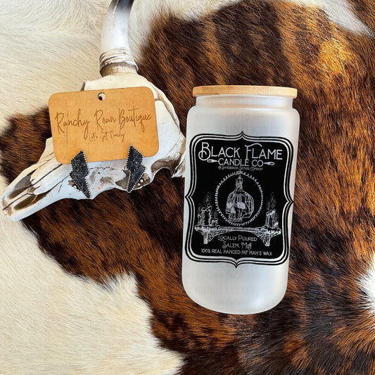 Black Flame 16oz Frosted Glass Tumbler