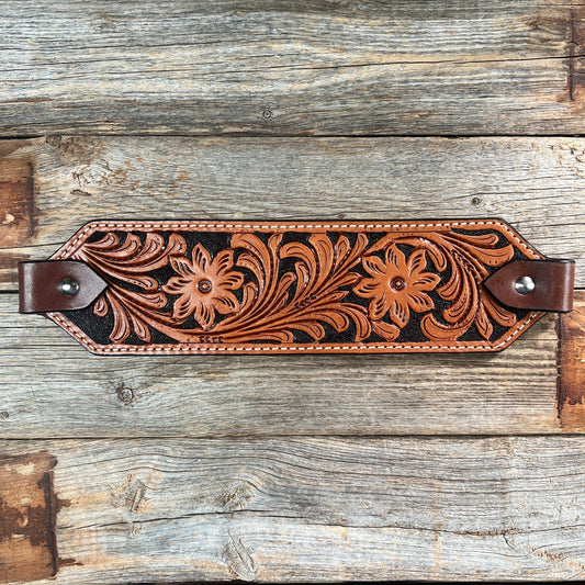 Light Oil Floral with Black Bronc Noseband