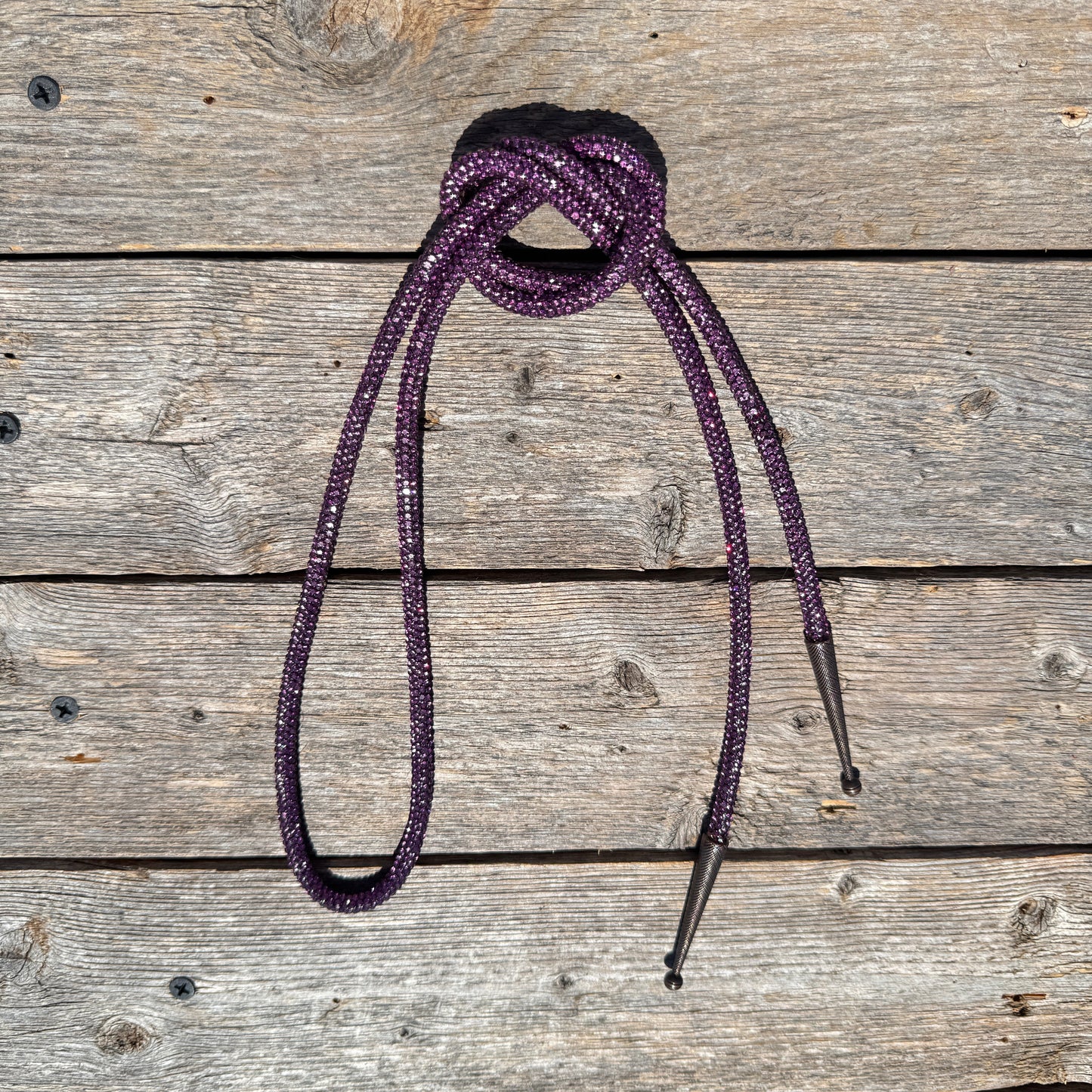 Purple Rhinestone Western Bolo Tie #BT104