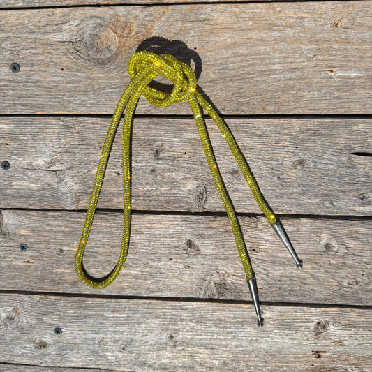 Yellow Rhinestone Western Bolo Tie #BT105