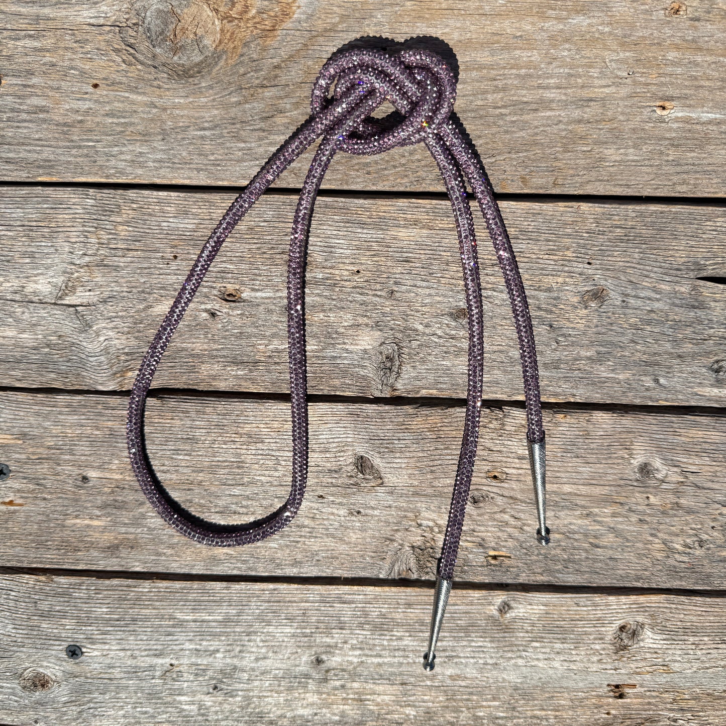 Dusty Rose Rhinestone Western Bolo Tie #BT106