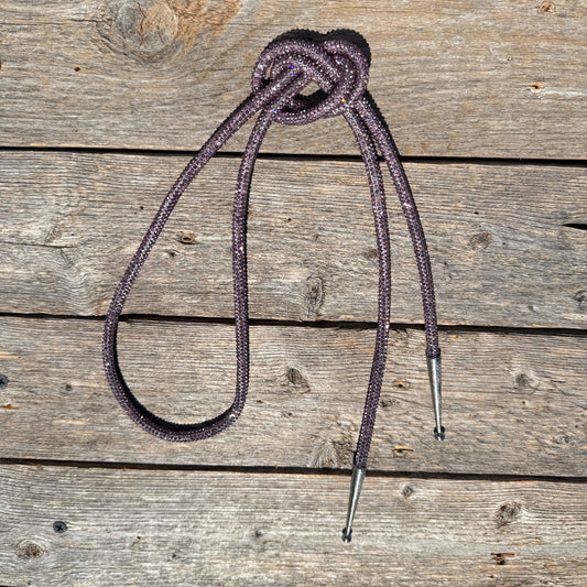 Dusty Rose Rhinestone Western Bolo Tie #BT106