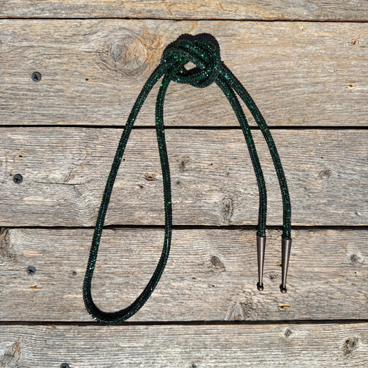 Emerald Rhinestone Western Bolo Tie #BT115