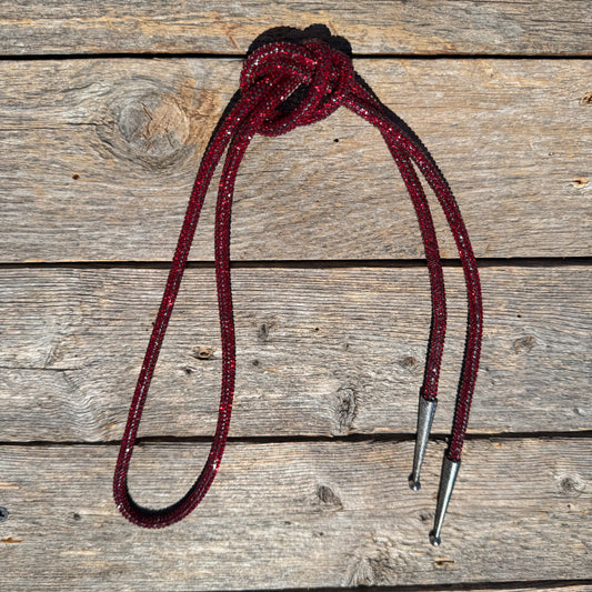 Ruby Rhinestone Western Bolo Tie #BT117