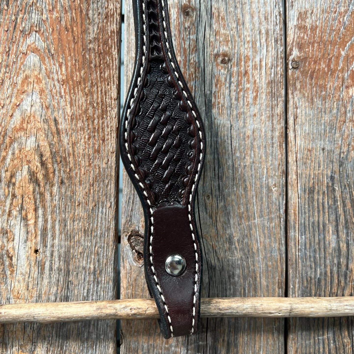 Basketweave Dark Oil One Ear Headstall / Bridle