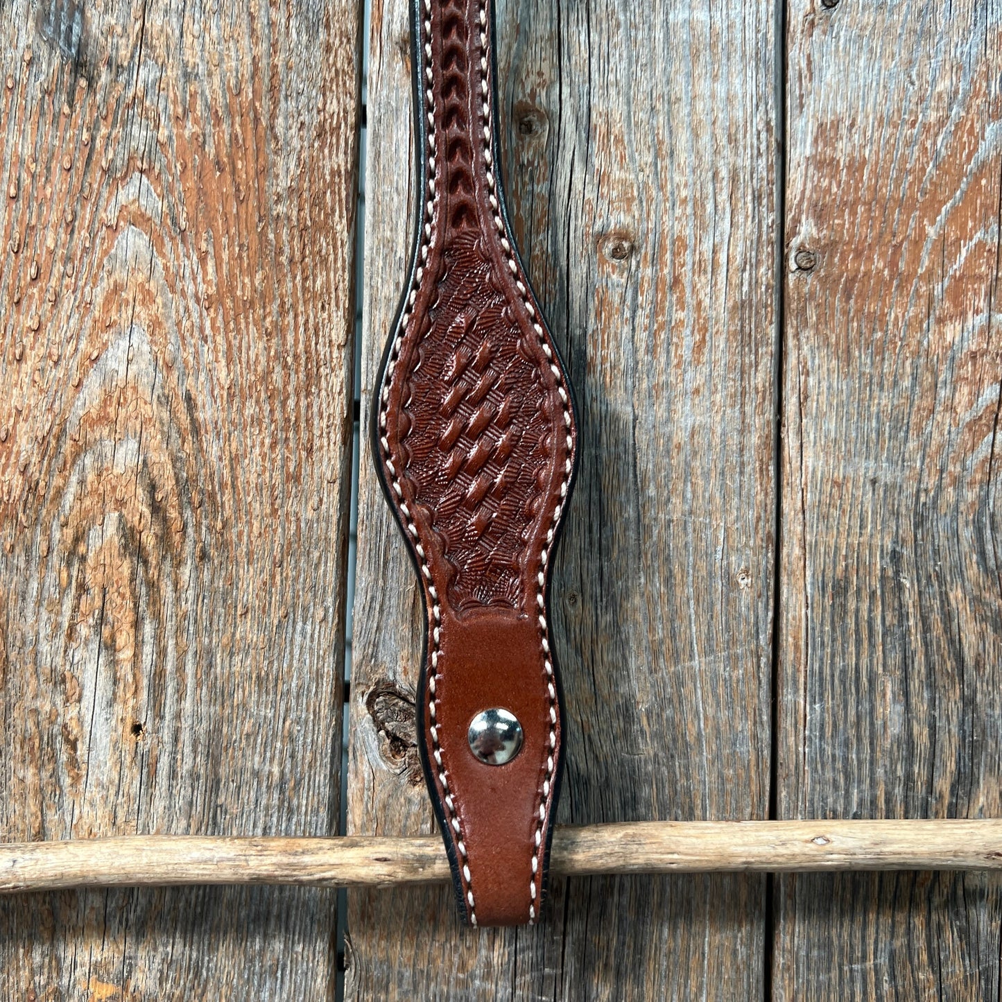 Basketweave Medium Oil One Ear Headstall / Bridle