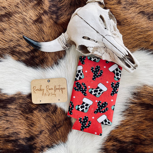 Western Christmas Stockings Koozie