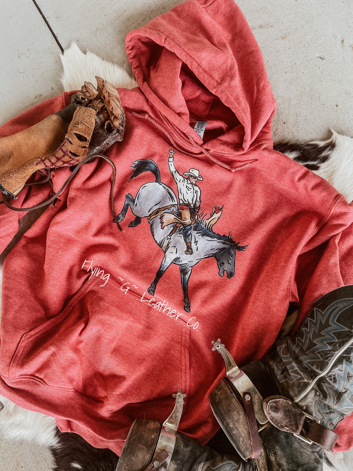 Bareback Roan Hoodie (Red)