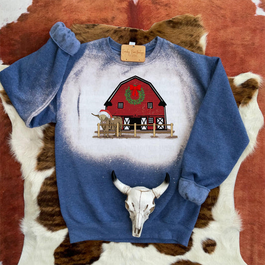 Western Country Christmas Cow Sweatshirt