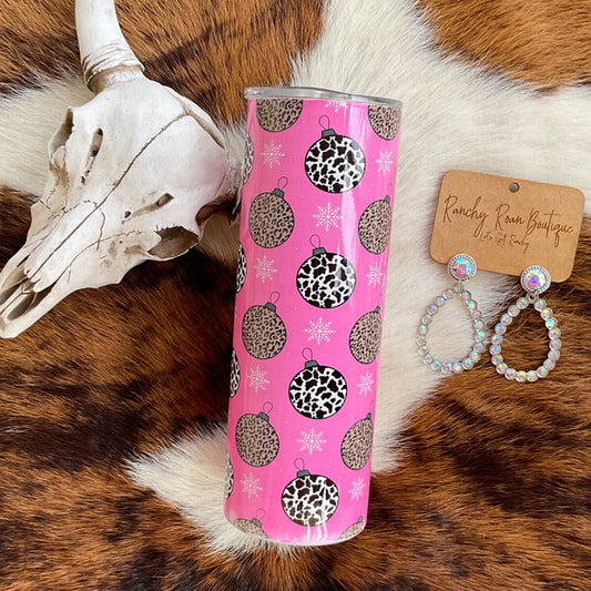 Girly Western Christmas 20oz Skinny Tumbler