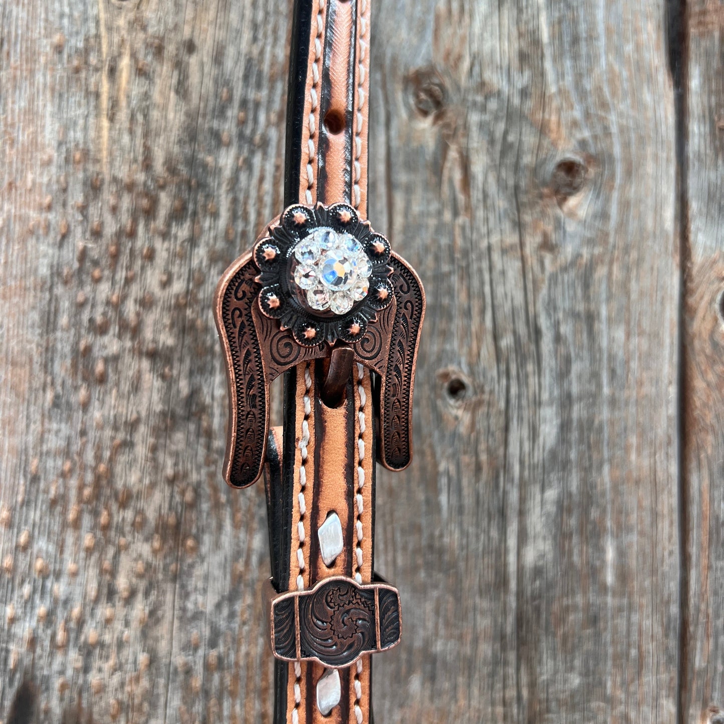 Silver Buckstitch One Ear Headstall / Bridle #OE108