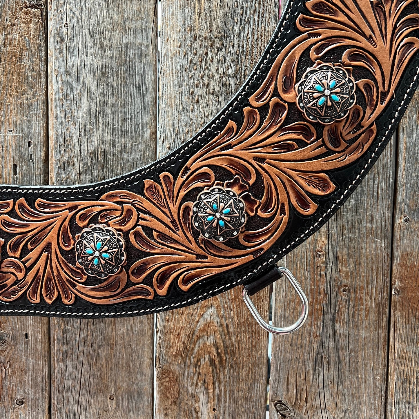 Floral Tripping Turquoise and Clear Collar #TRIP1