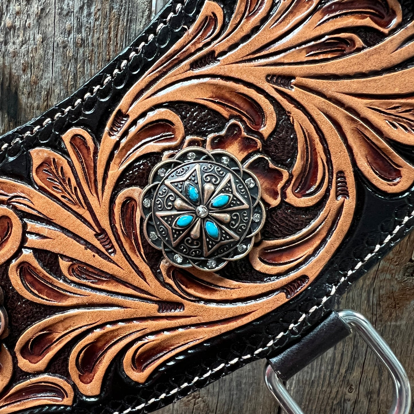 Floral Tripping Turquoise and Clear Collar #TRIP1