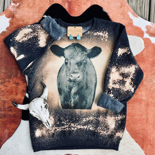 Black Betty Cow Western Sweatshirt