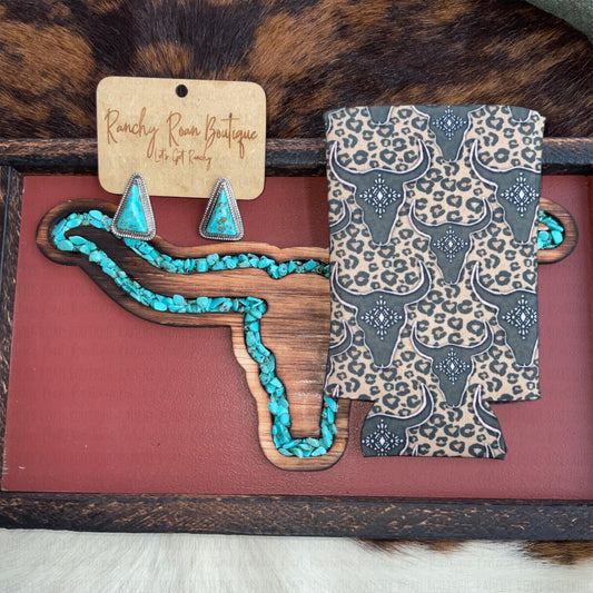 Leopard Steer Slim Koozie