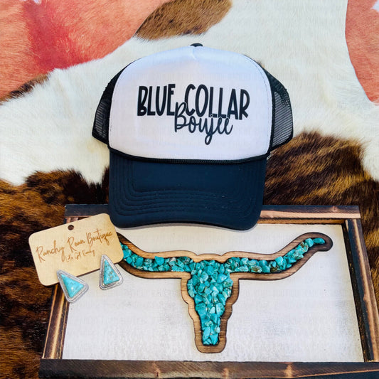 Blue Collar Boujee Western Trucker Hat