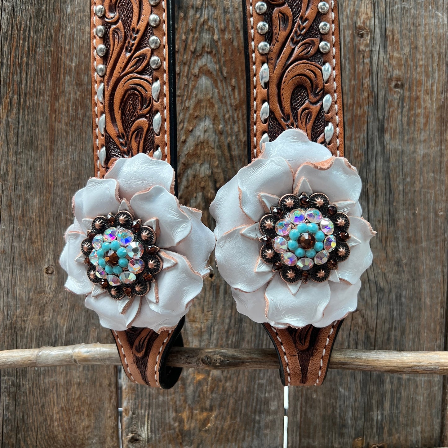Silver Buckstitch One Ear Headstall / Bridle #OE107