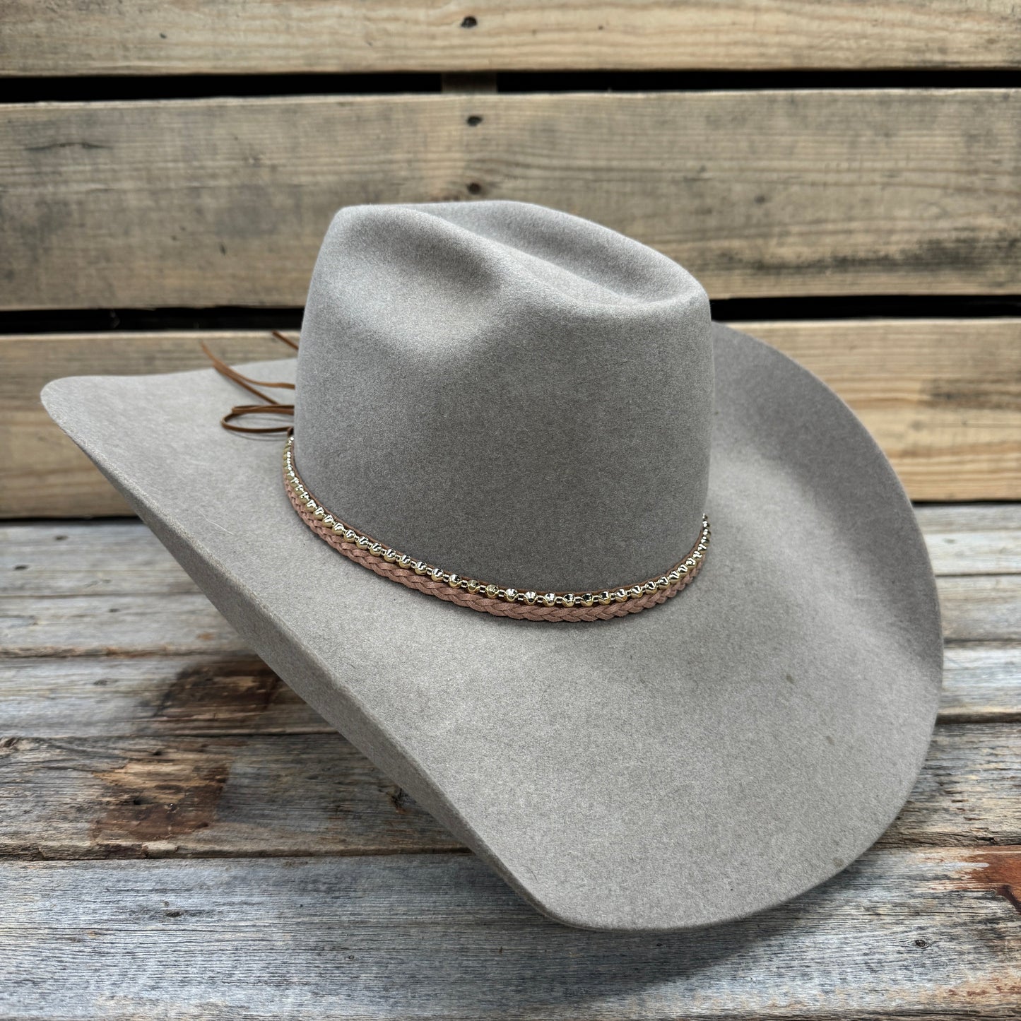 Braided Suede Leather Hat Band #HB2