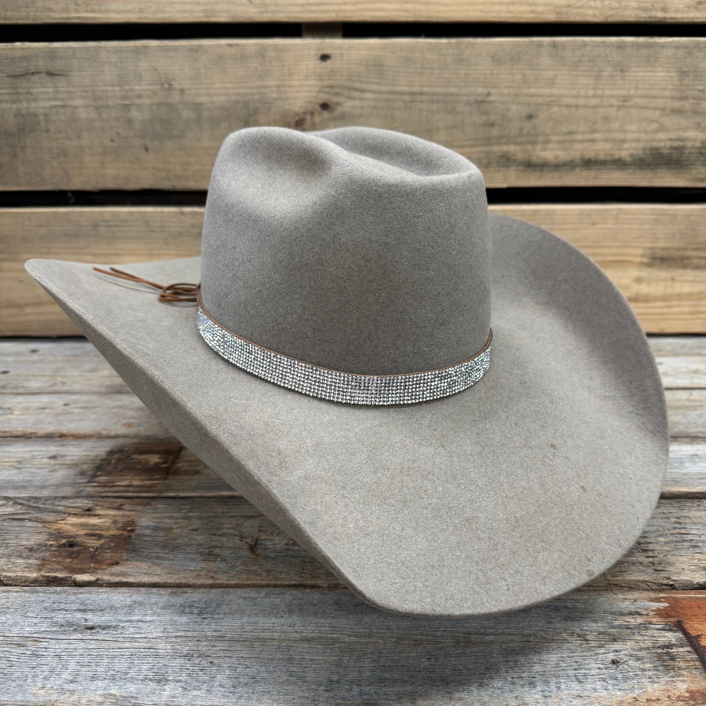 Rhinestone Suede Leather Hat Band #HB1