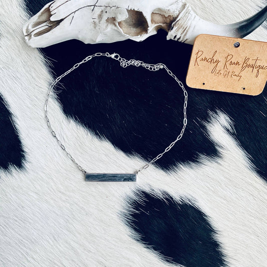 Black Bar Stone Necklace