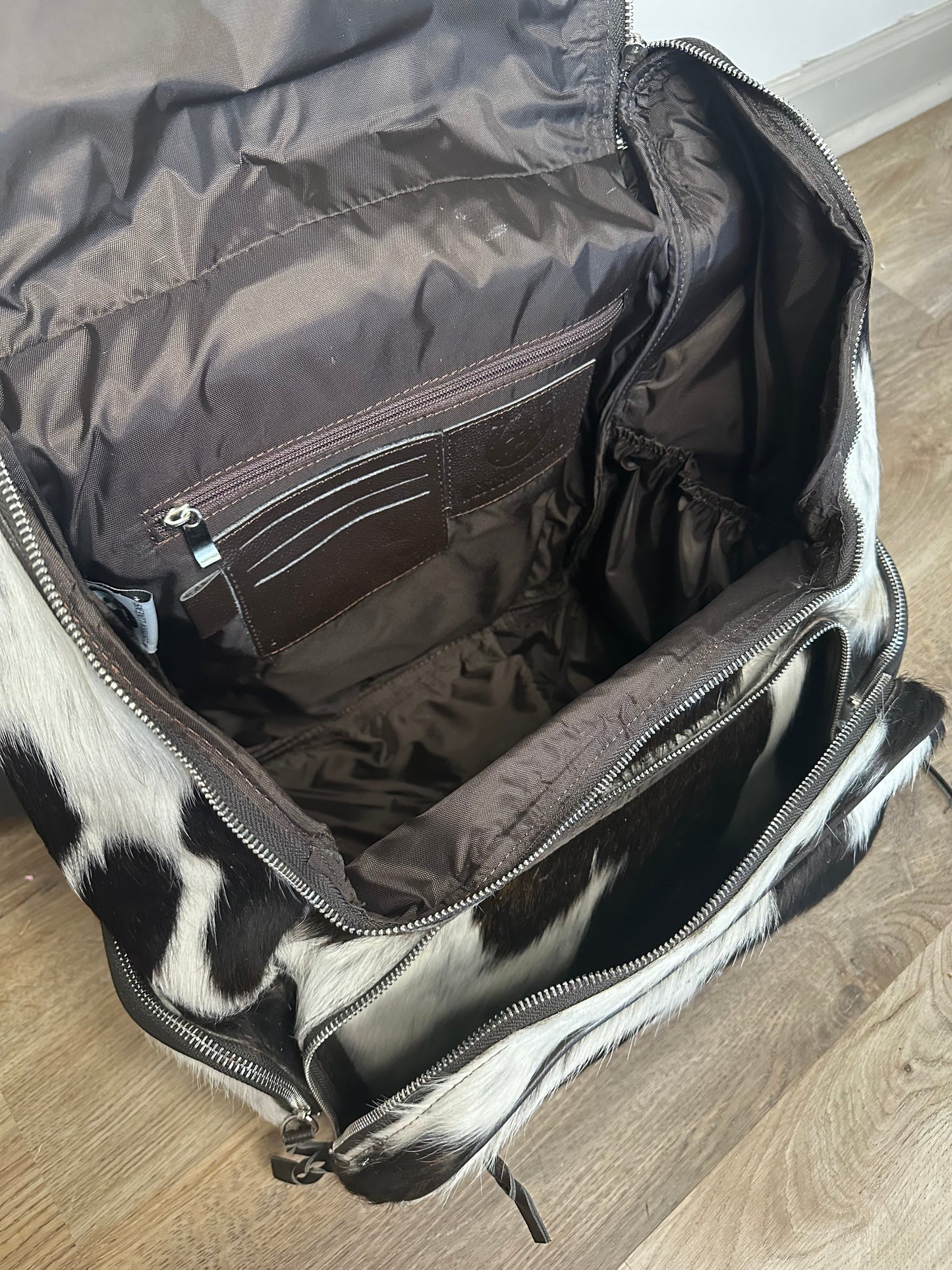 Black Cowhide Backpack