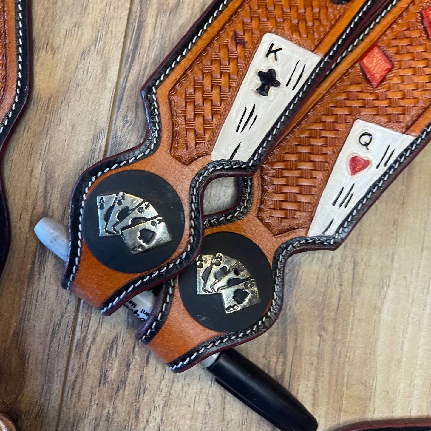Made to order Playing Card Western Horse Tack Set – Leather Bridle & Breast Collar for Barrel Racing and Rodeo (BHT009)