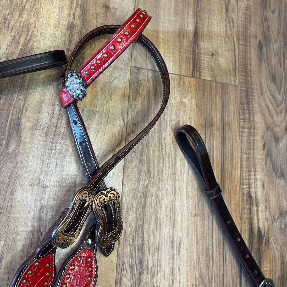Pre Order Red Aligator texture Western tack set (BHT010)