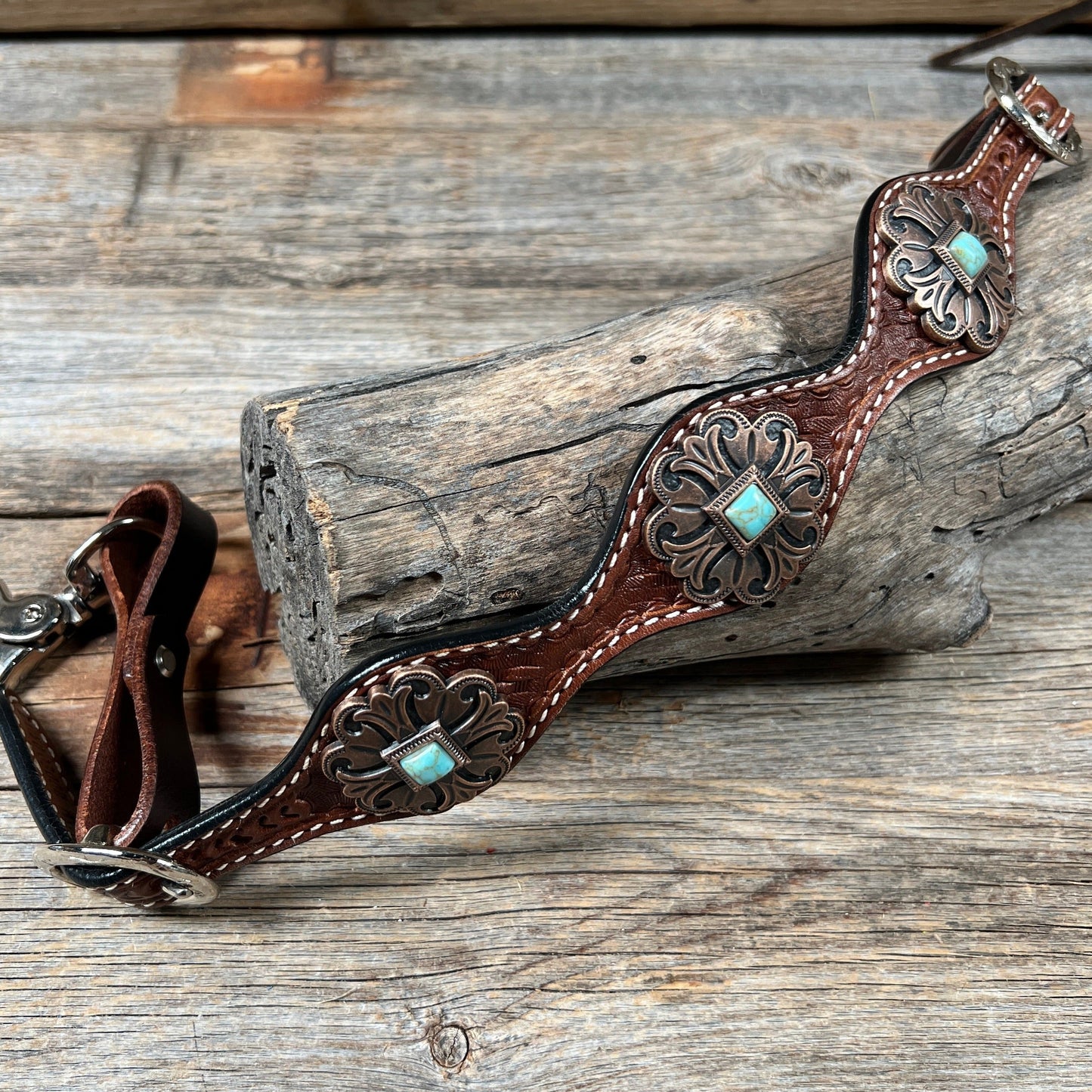 Medium Oil Basketweave Wither Strap #WS1001