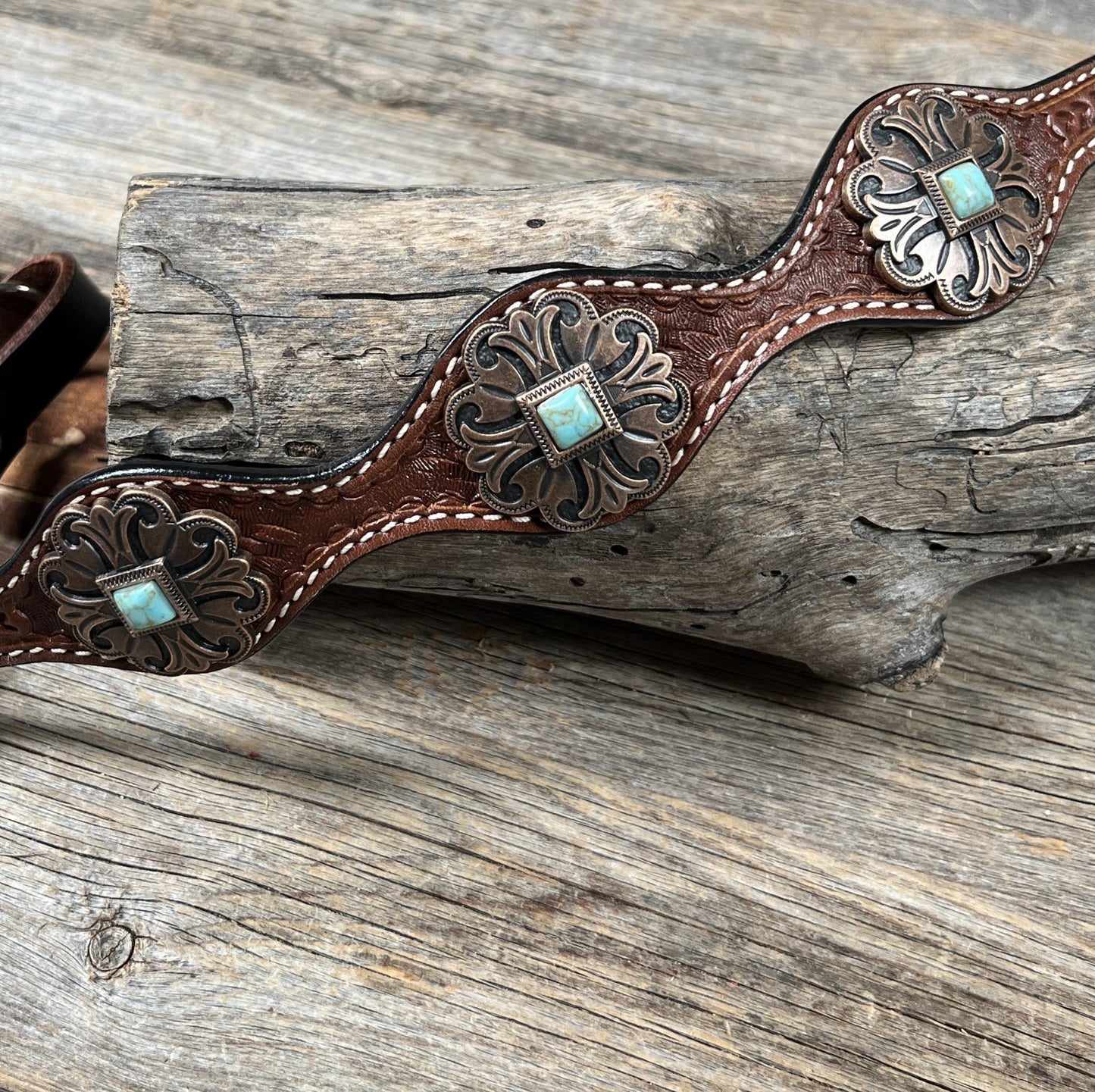 Medium Oil Basketweave Wither Strap #WS1001