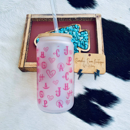 Hot Pink Neon Brands Frosted Glass Tumbler