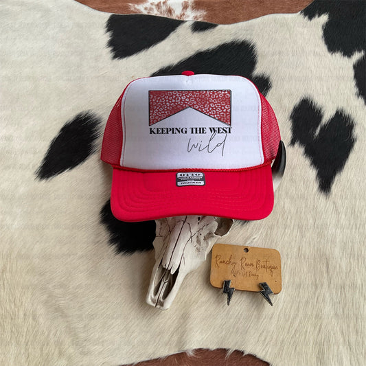 Keeping The West Wild Western Foam Front Trucker Hat