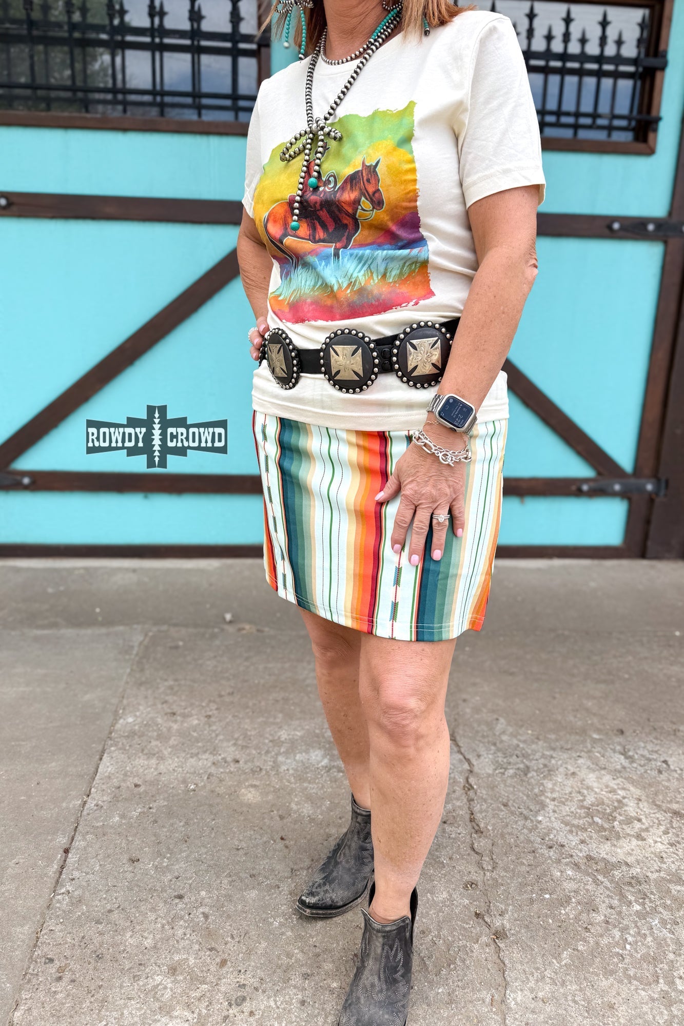 Serape Print Skort With Built Shorts Deep Pockets Lightweight Comfort Travel Everyday