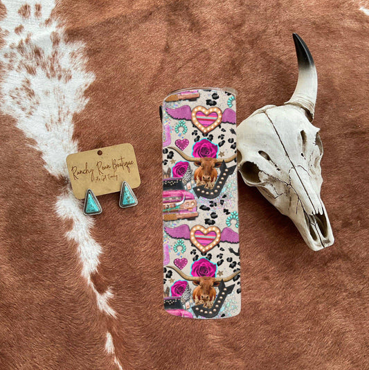 Retro Boujee Cowgirl Western Skinny Tumbler