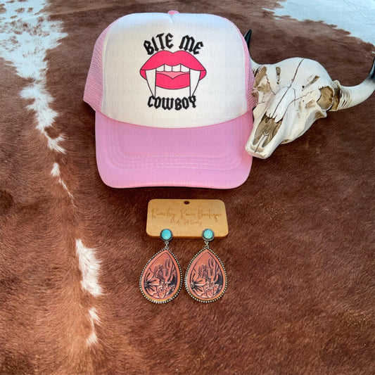 Bite Me Cowboy Western Foam Trucker Hat