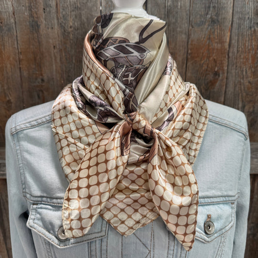 35X35" Tan and Cream Wild Rag / Scarf WR3305