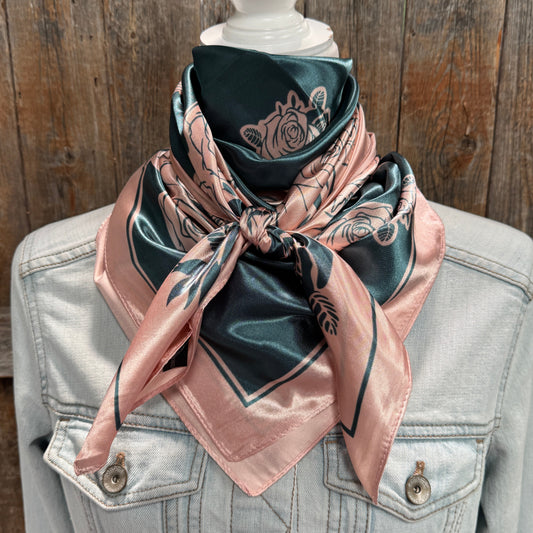 35X35" Baby Pink Roses Wild Rag / Scarf WR852