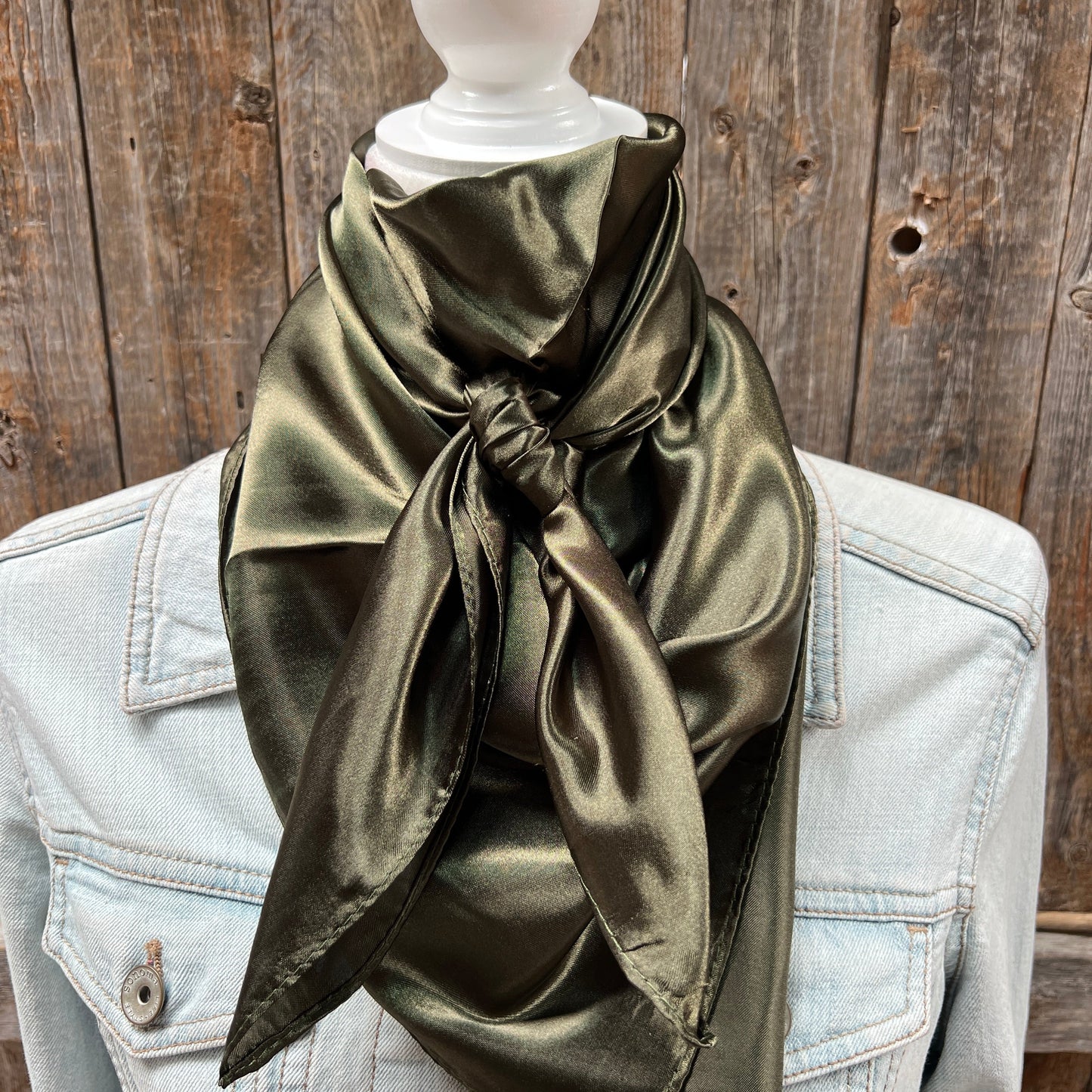 35X35"  Solid Olive Green Wild Rag / Scarf WRS28