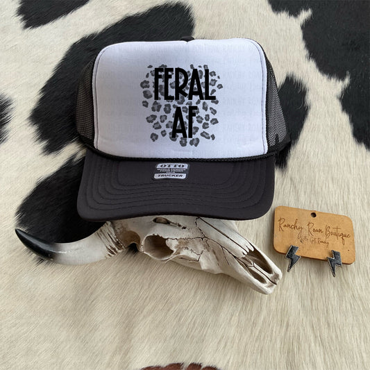 Feral AF Leopard Western Foam Trucker Hat