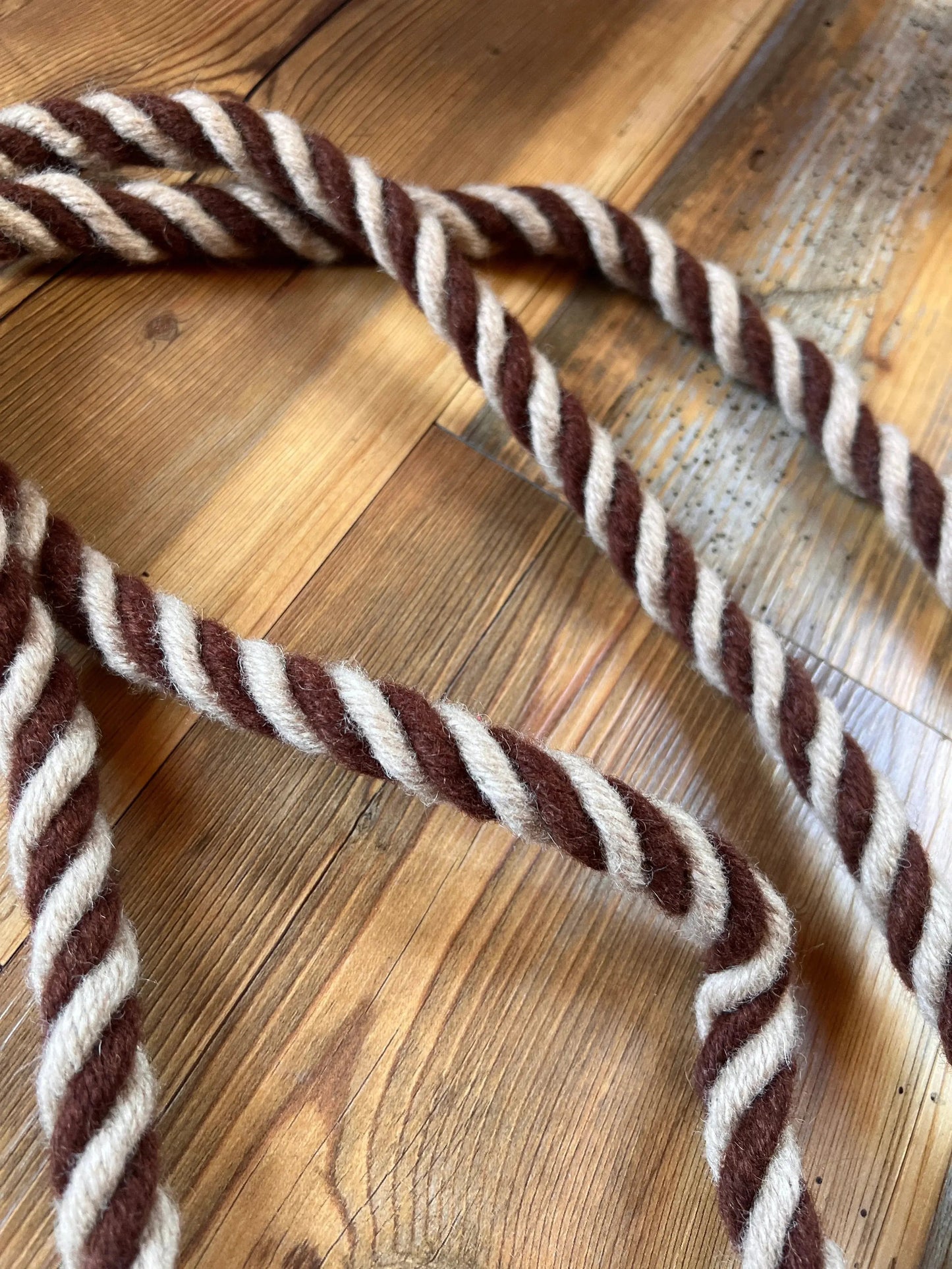 Rustic Mocha Mohair Contest Reins - 8 Ft