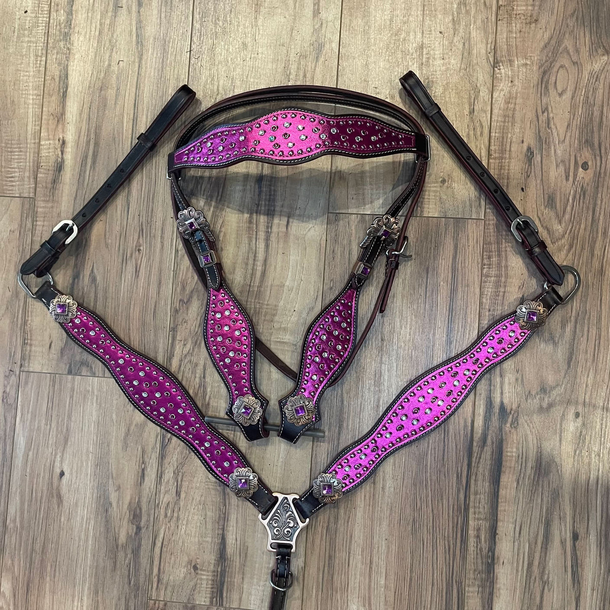 Made to Order Western Tack Set - Magenta with Browband Headstall (BHT018)