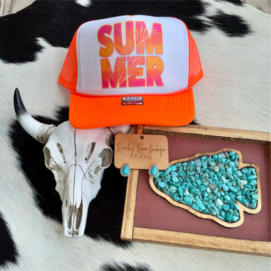 Neon Summer Western Foam Front Trucker Hat