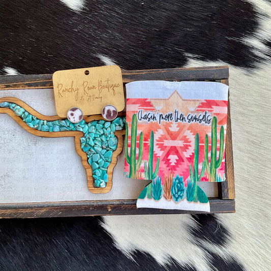 Chasin More Than Sunsets Western Boho Koozie