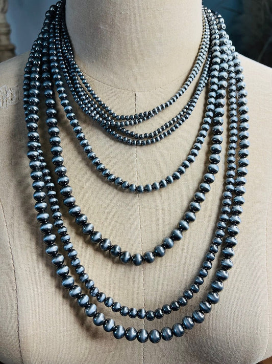 Faux Navajo Pearl 7 Strand Necklace