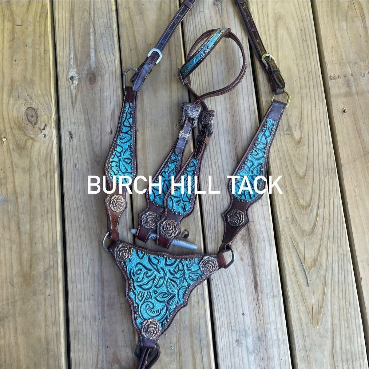 Made To Order Western Tack Set - Blue Tooled (BHT017)